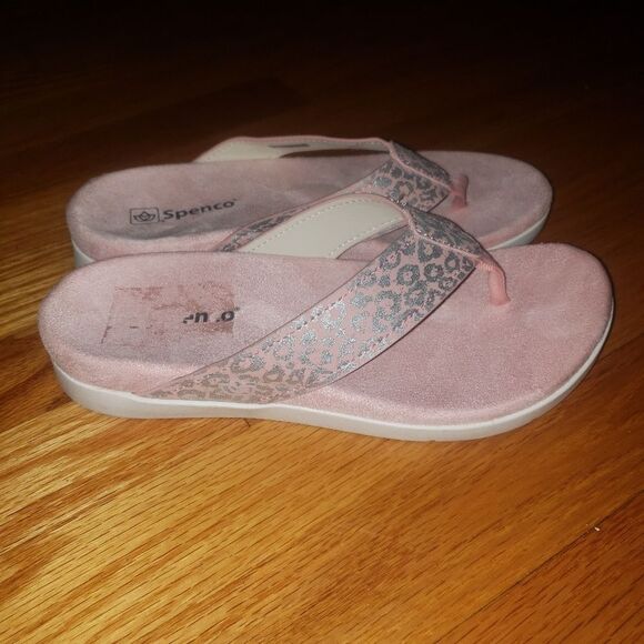 Spenco Pink Leppard Slip-On Sandals - Picture 1 of 6